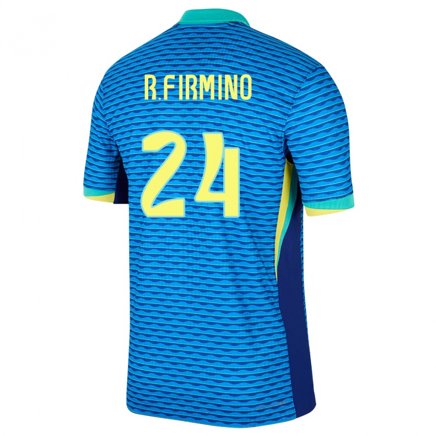 Homem Camisola Brasil Roberto Firmino #24 Azul Alternativa 24-26 Camisa