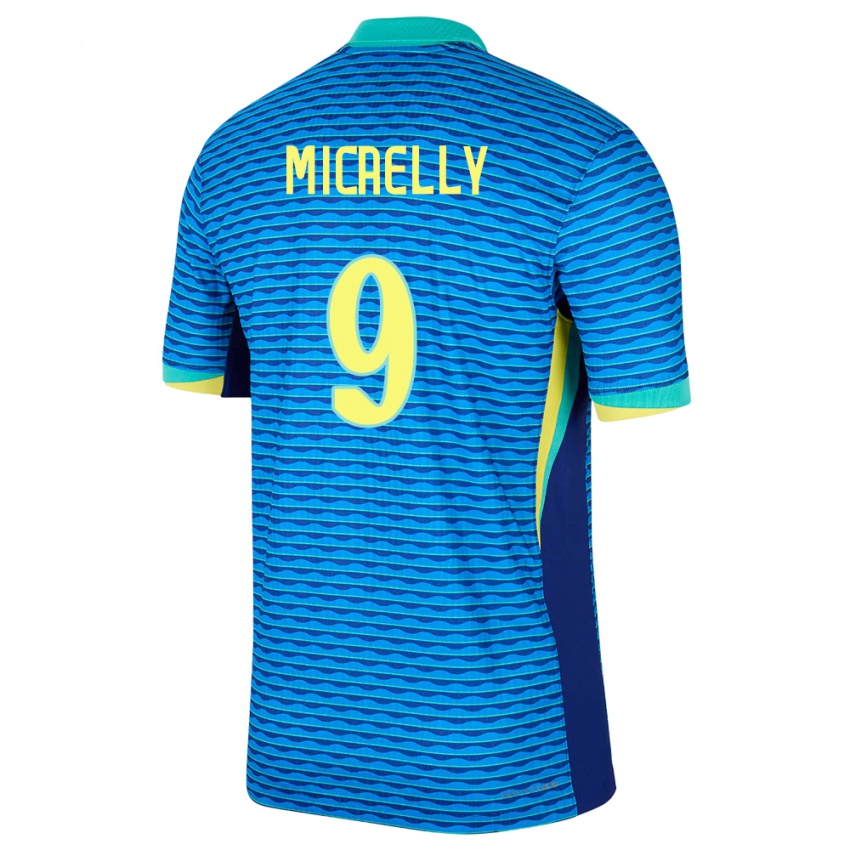 Homem Camisola Brasil Micaelly #9 Azul Alternativa 24-26 Camisa