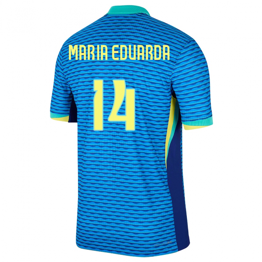 Homem Camisola Brasil Maria Eduarda #14 Azul Alternativa 24-26 Camisa