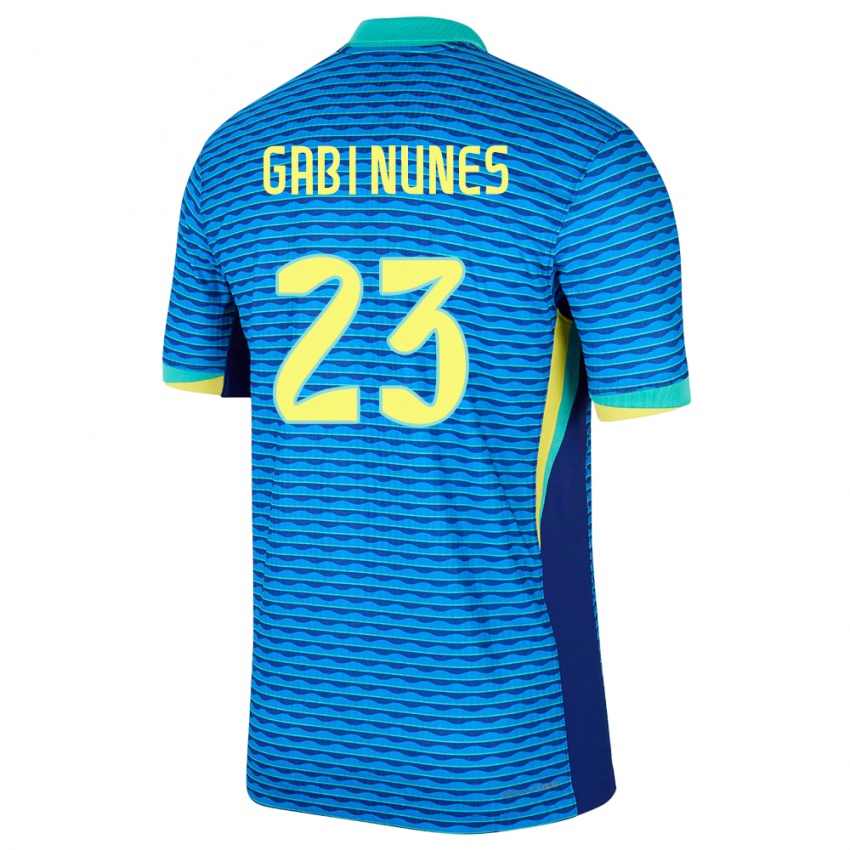 Homem Camisola Brasil Gabi Nunes #23 Azul Alternativa 24-26 Camisa