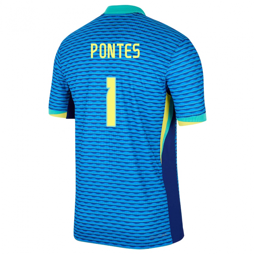 Homem Camisola Brasil Mycael Pontes #1 Azul Alternativa 24-26 Camisa
