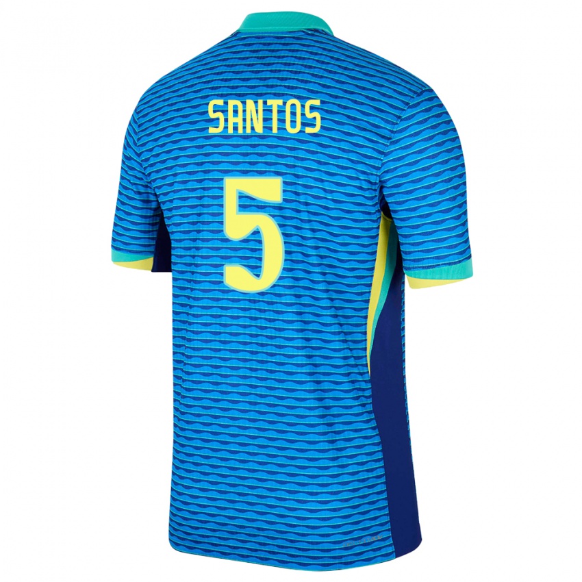 Homem Camisola Brasil Andrey Santos #5 Azul Alternativa 24-26 Camisa
