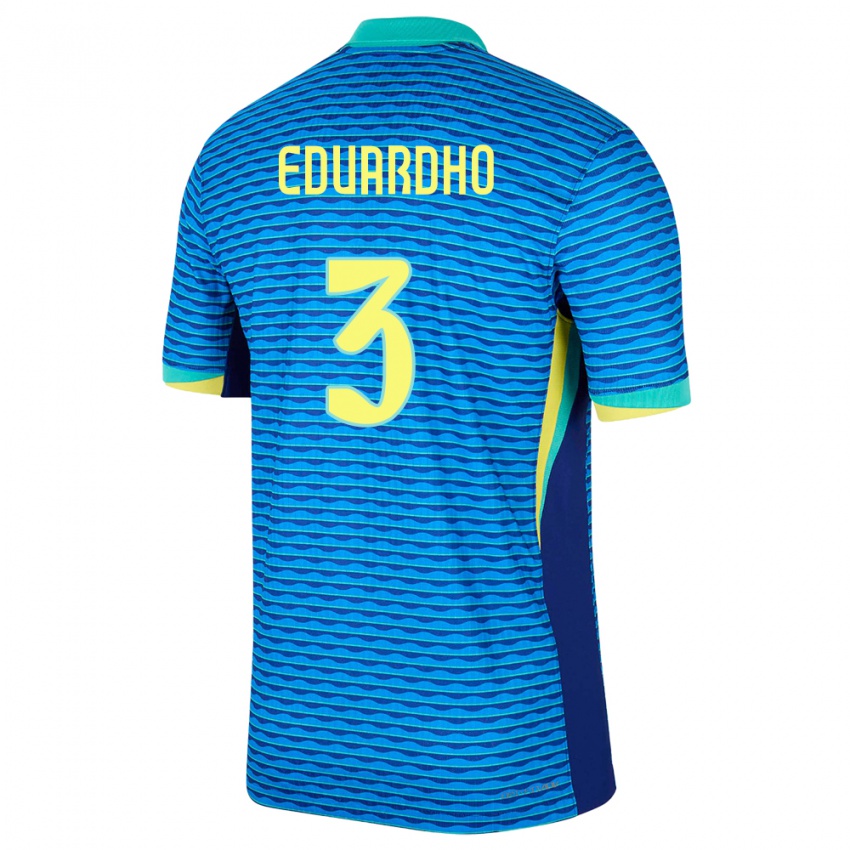 Homem Camisola Brasil Eduardho #3 Azul Alternativa 24-26 Camisa