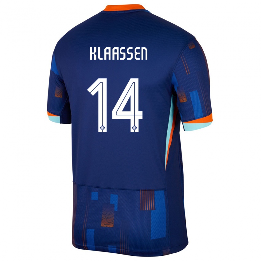 Homem Camisola Países Baixos Davy Klaassen #14 Azul Alternativa 24-26 Camisa