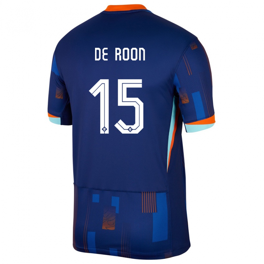 Homem Camisola Países Baixos Marten De Roon #15 Azul Alternativa 24-26 Camisa