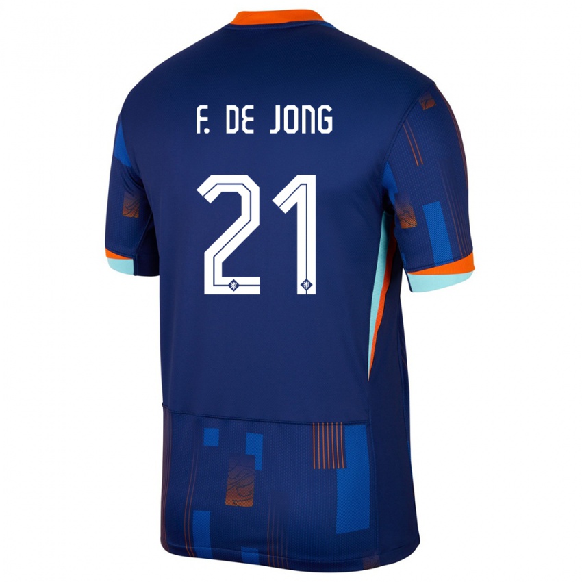 Homem Camisola Países Baixos Frenkie De Jong #21 Azul Alternativa 24-26 Camisa