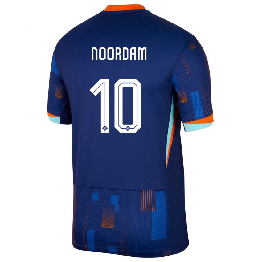 Homem Camisola Países Baixos Nadine Noordam #10 Azul Alternativa 24-26 Camisa