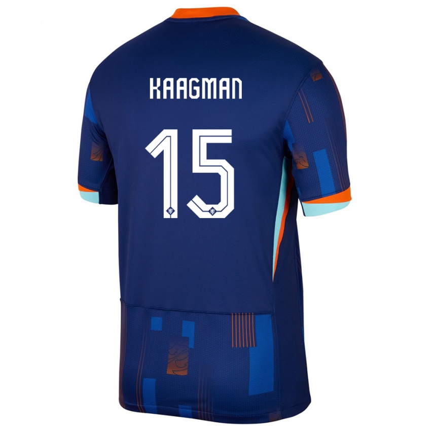 Homem Camisola Países Baixos Inessa Kaagman #15 Azul Alternativa 24-26 Camisa