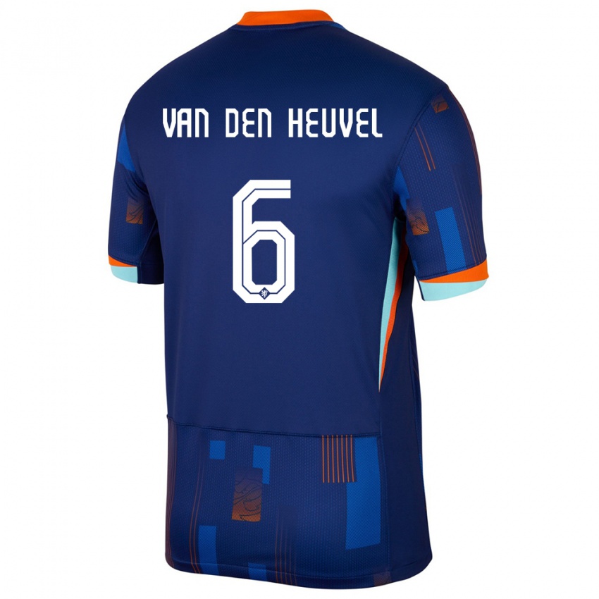 Homem Camisola Países Baixos Tim Van Den Heuvel #6 Azul Alternativa 24-26 Camisa