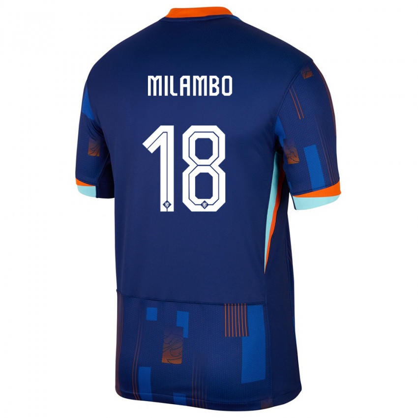 Homem Camisola Países Baixos Antoni Milambo #18 Azul Alternativa 24-26 Camisa