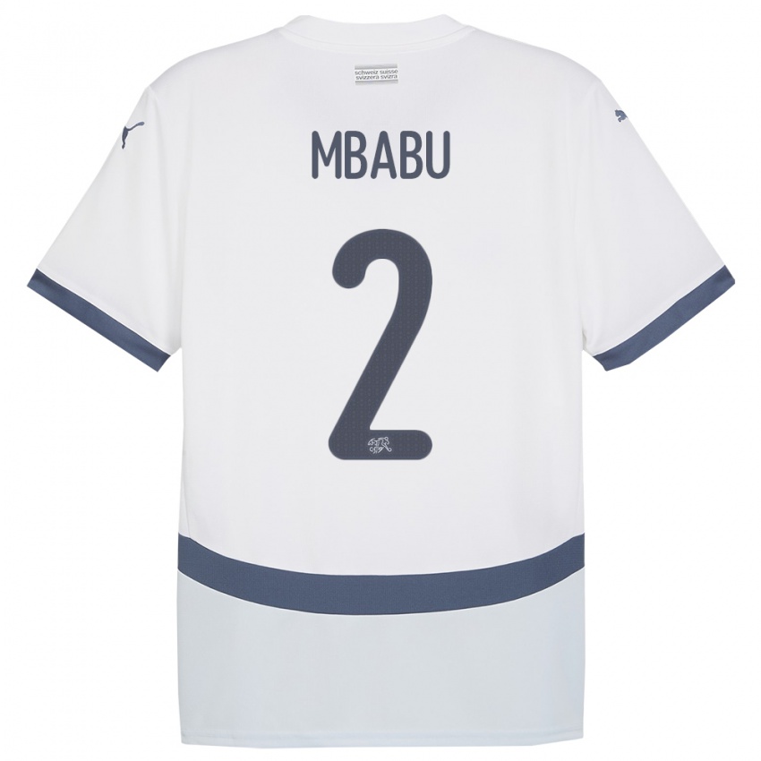 Homem Camisola Suiça Kevin Mbabu #2 Branco Alternativa 24-26 Camisa