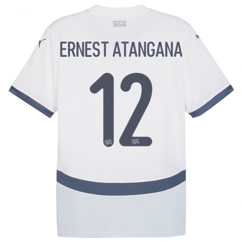 Homem Camisola Suiça Brian Ernest Atangana #12 Branco Alternativa 24-26 Camisa