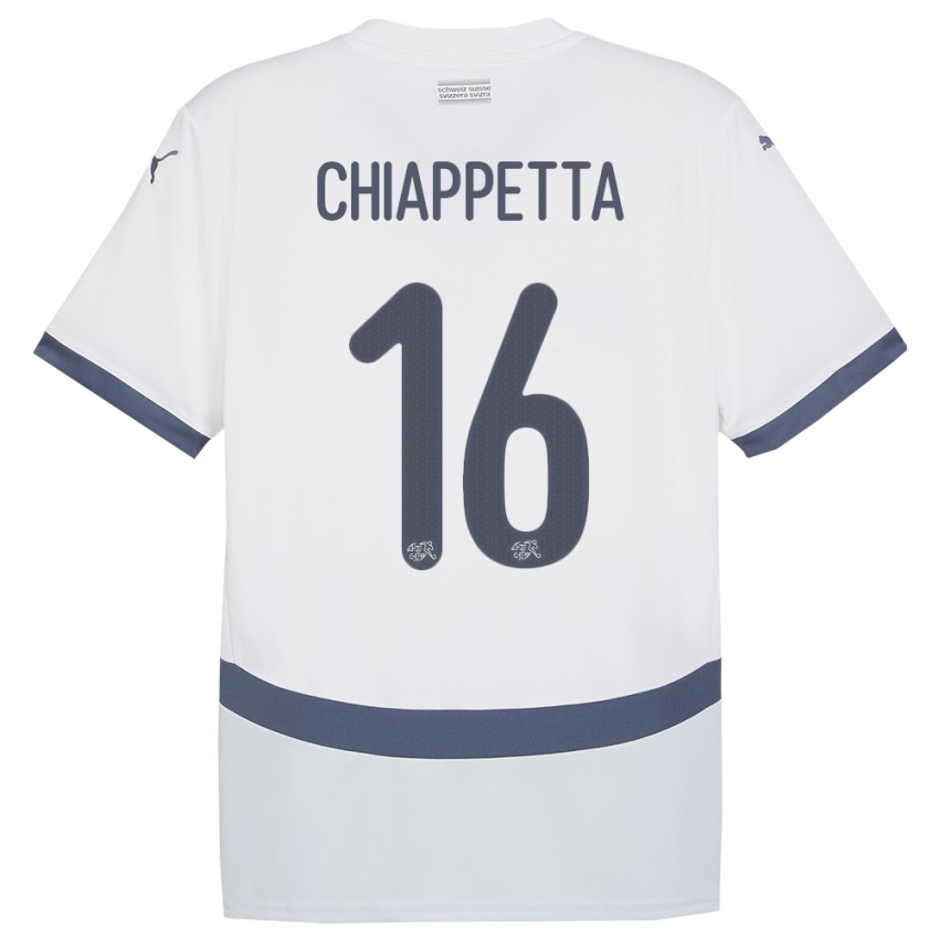 Homem Camisola Suiça Carmine Chiappetta #16 Branco Alternativa 24-26 Camisa