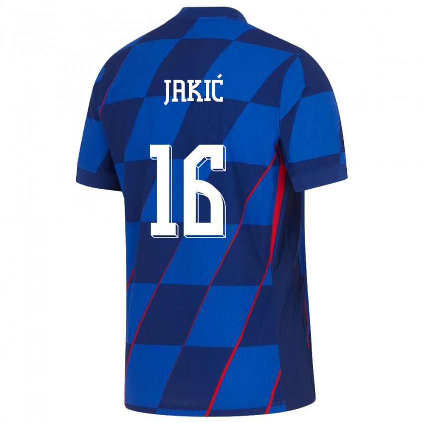 Homem Camisola Croácia Kristijan Jakic #16 Azul Alternativa 24-26 Camisa