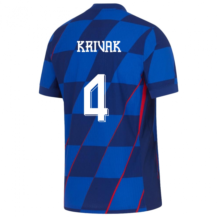 Homem Camisola Croácia Fabijan Krivak #4 Azul Alternativa 24-26 Camisa