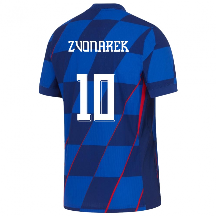 Homem Camisola Croácia Lovro Zvonarek #10 Azul Alternativa 24-26 Camisa
