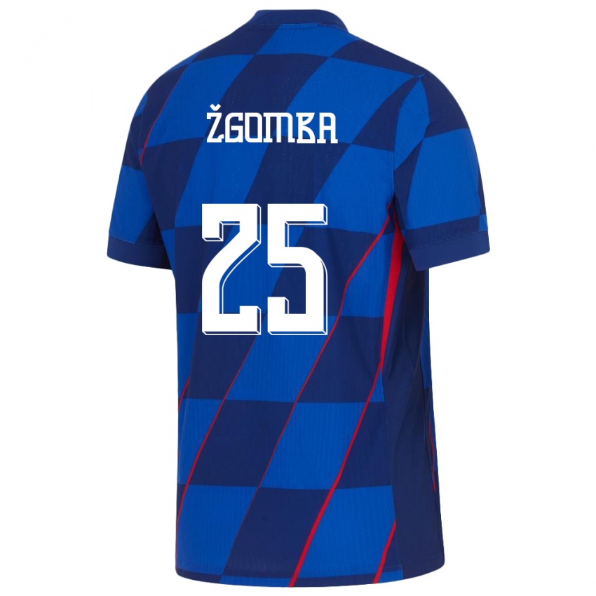 Homem Camisola Croácia Marin Zgomba #25 Azul Alternativa 24-26 Camisa