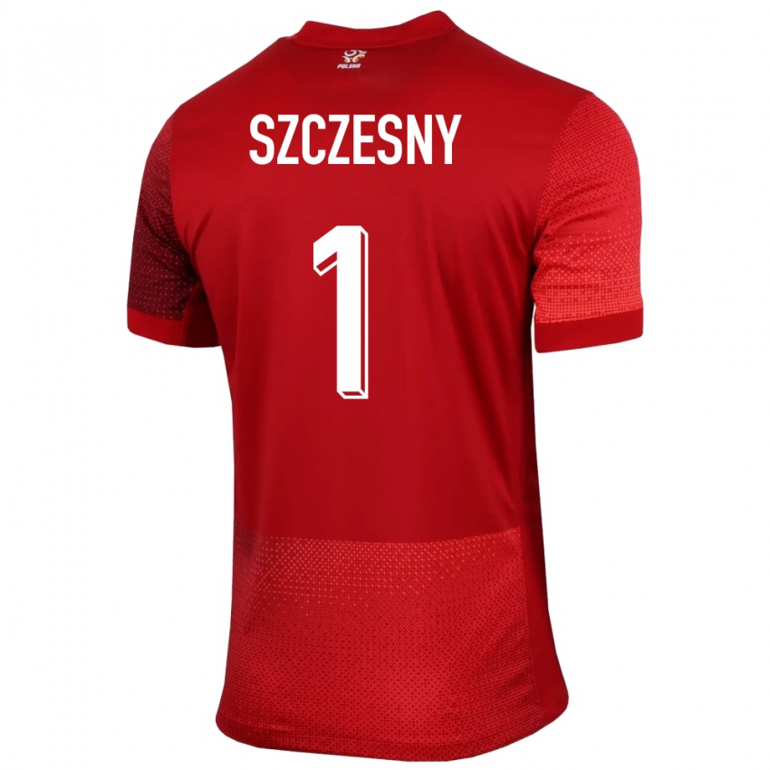 Homem Camisola Polónia Wojciech Szczesny #1 Vermelho Alternativa 24-26 Camisa