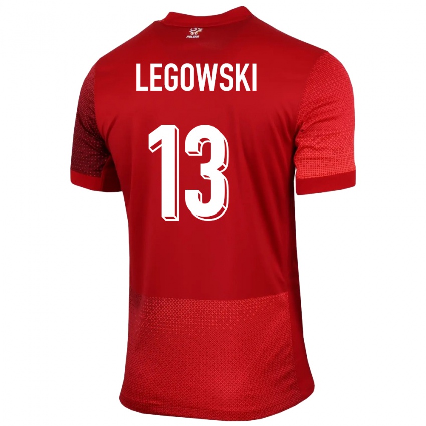 Homem Camisola Polónia Mateusz Legowski #13 Vermelho Alternativa 24-26 Camisa