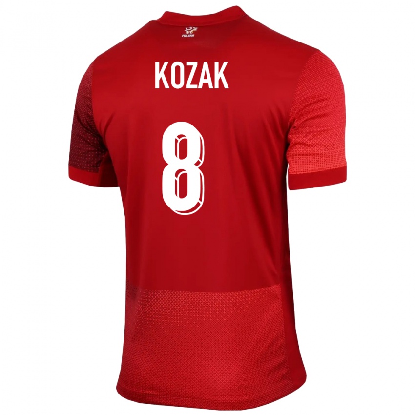 Homem Camisola Polónia Kinga Kozak #8 Vermelho Alternativa 24-26 Camisa