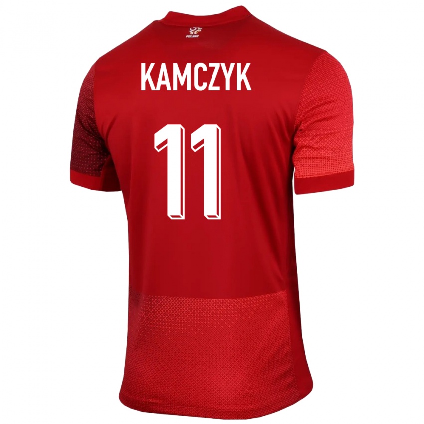 Homem Camisola Polónia Ewelina Kamczyk #11 Vermelho Alternativa 24-26 Camisa