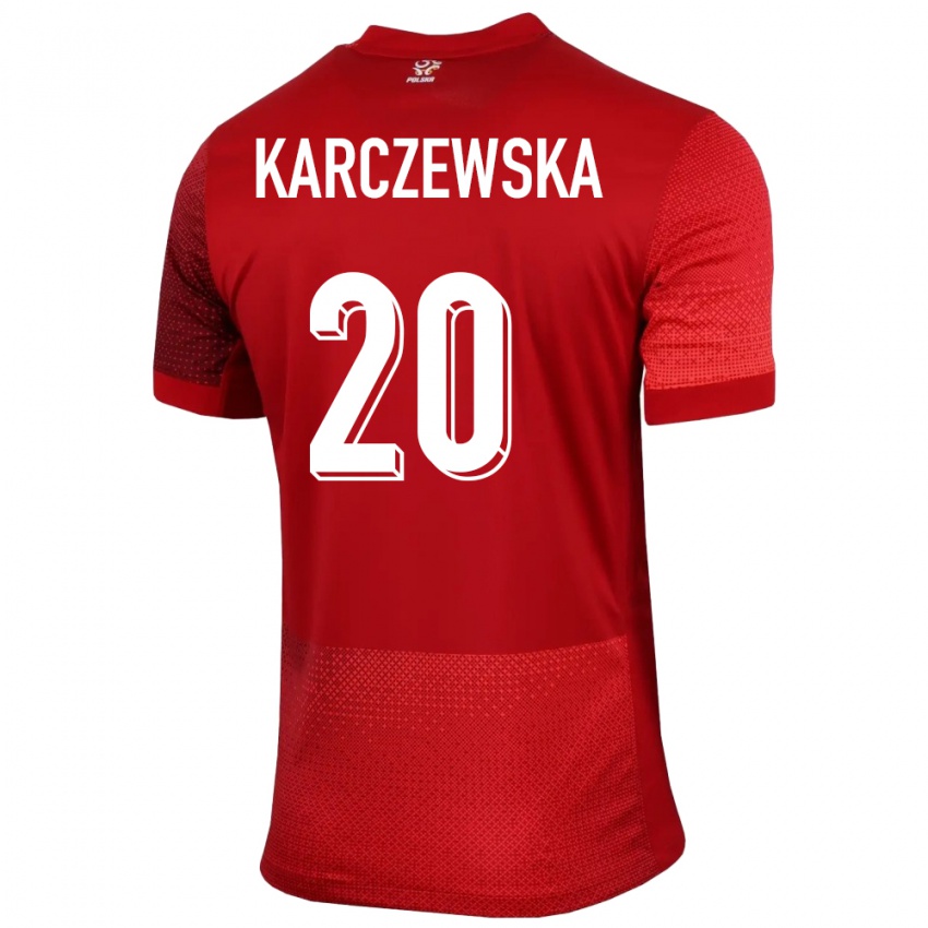 Homem Camisola Polónia Nikola Karczewska #20 Vermelho Alternativa 24-26 Camisa