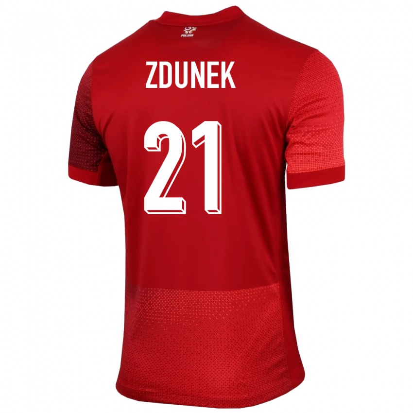 Homem Camisola Polónia Emilia Zdunek #21 Vermelho Alternativa 24-26 Camisa