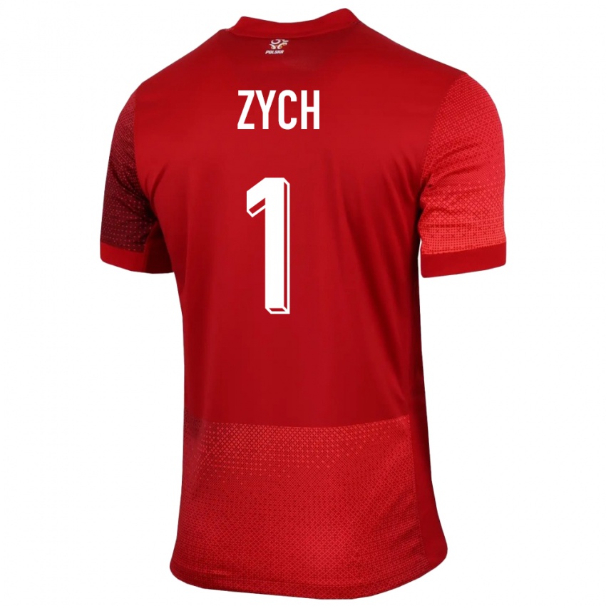 Homem Camisola Polónia Oliwier Zych #1 Vermelho Alternativa 24-26 Camisa