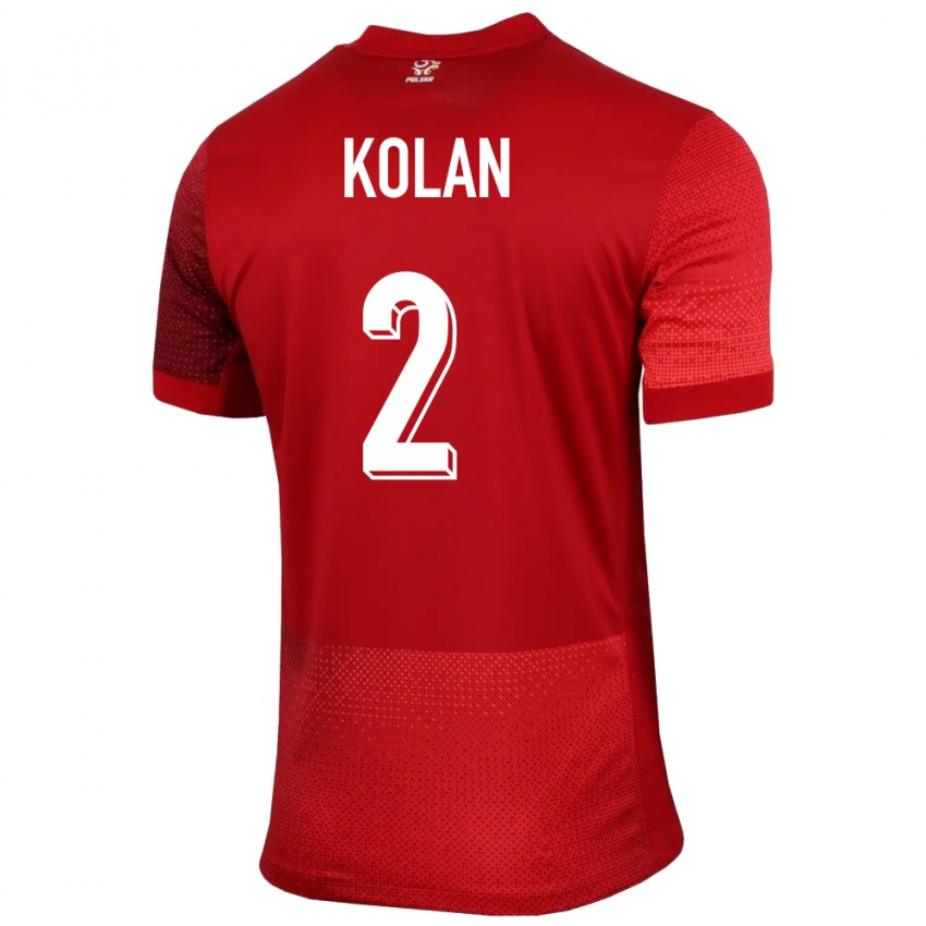 Homem Camisola Polónia Jakub Kolan #2 Vermelho Alternativa 24-26 Camisa