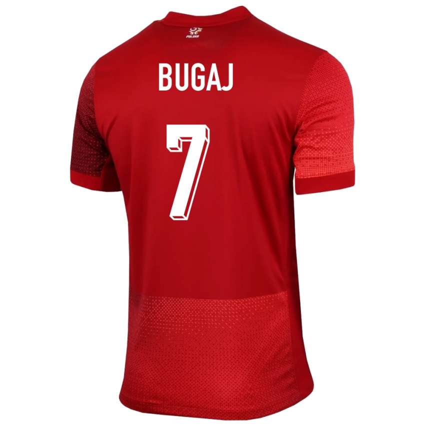 Homem Camisola Polónia Dawid Bugaj #7 Vermelho Alternativa 24-26 Camisa