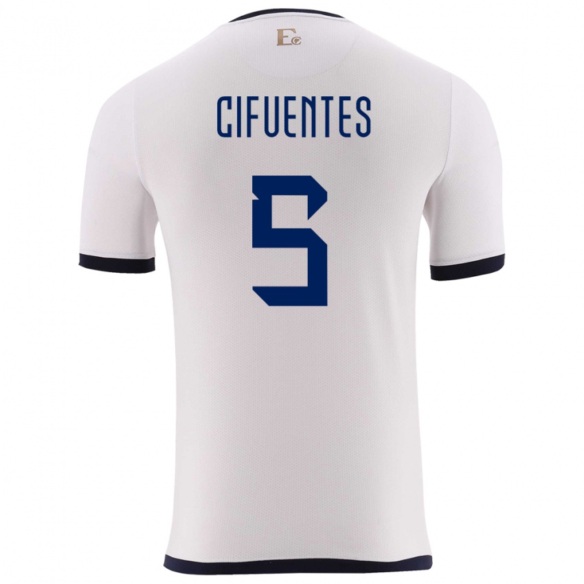 Homem Camisola Equador Jose Cifuentes #5 Branco Alternativa 24-26 Camisa