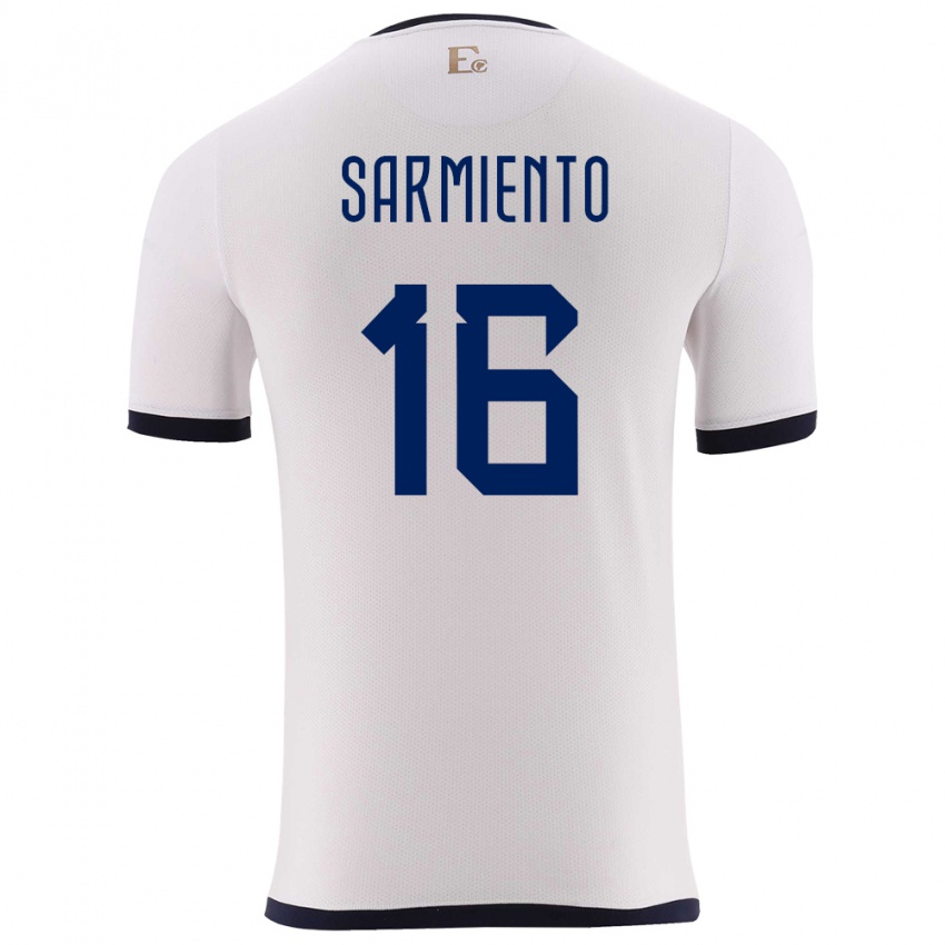 Homem Camisola Equador Jeremy Sarmiento #16 Branco Alternativa 24-26 Camisa