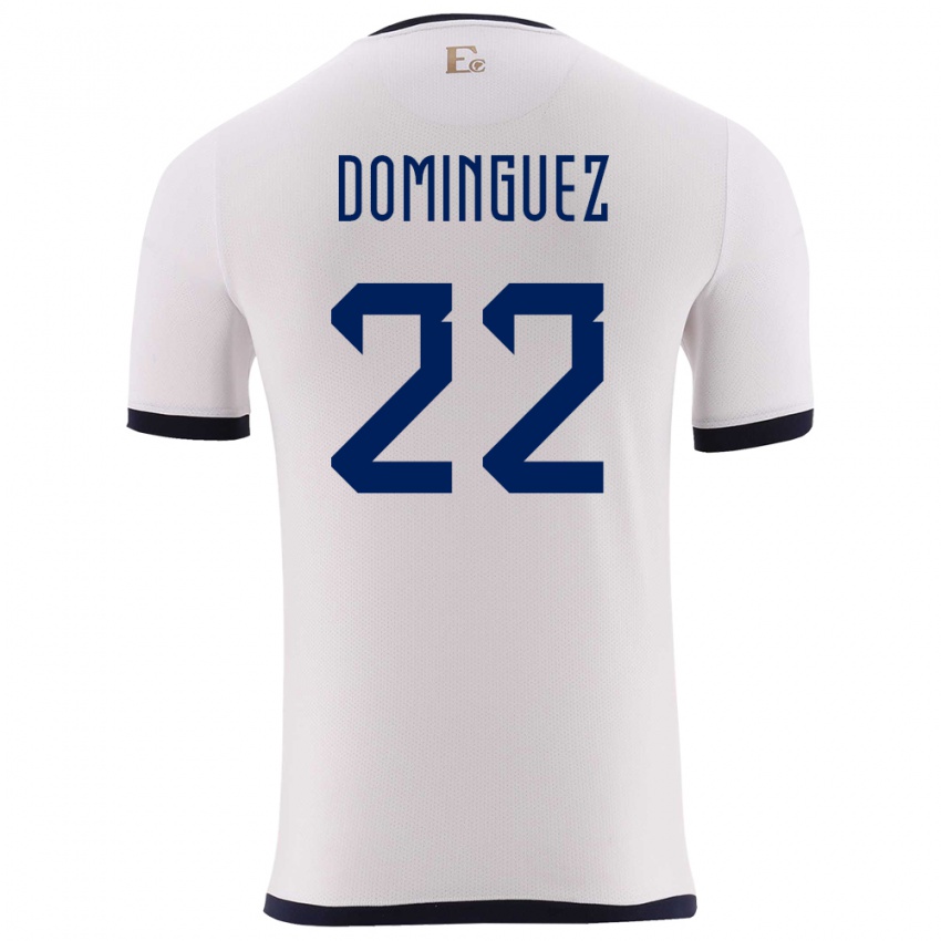 Homem Camisola Equador Alexander Dominguez #22 Branco Alternativa 24-26 Camisa