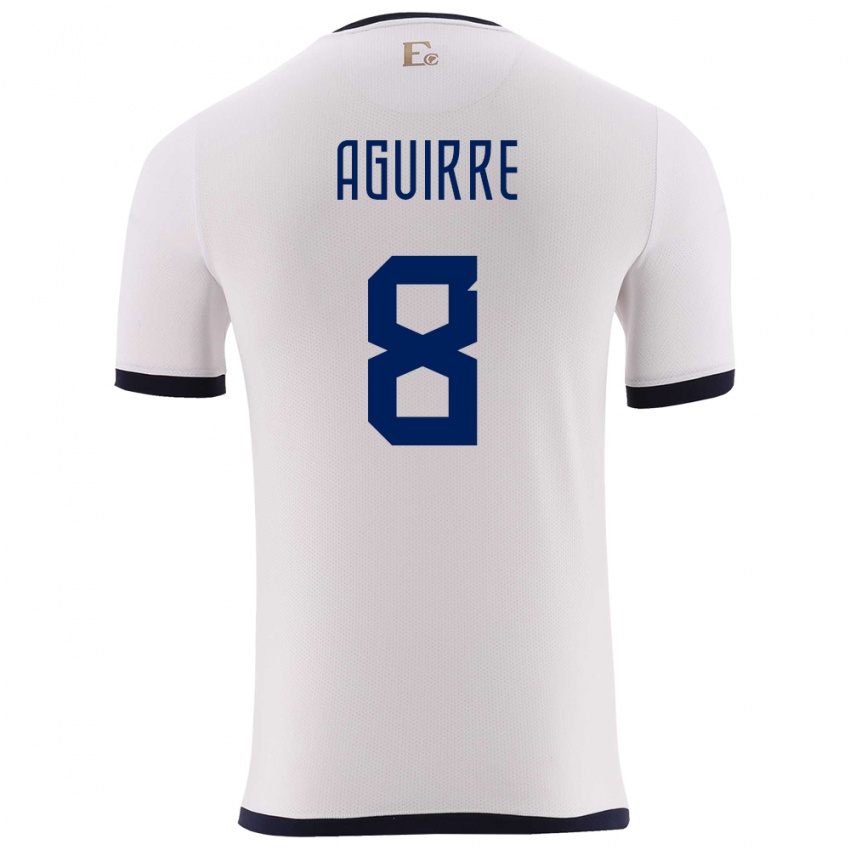Homem Camisola Equador Marthina Aguirre #8 Branco Alternativa 24-26 Camisa