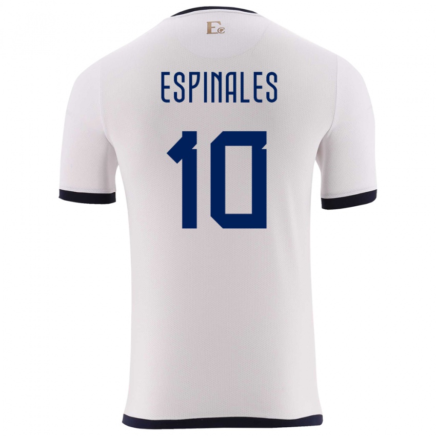 Homem Camisola Equador Joselyn Espinales #10 Branco Alternativa 24-26 Camisa