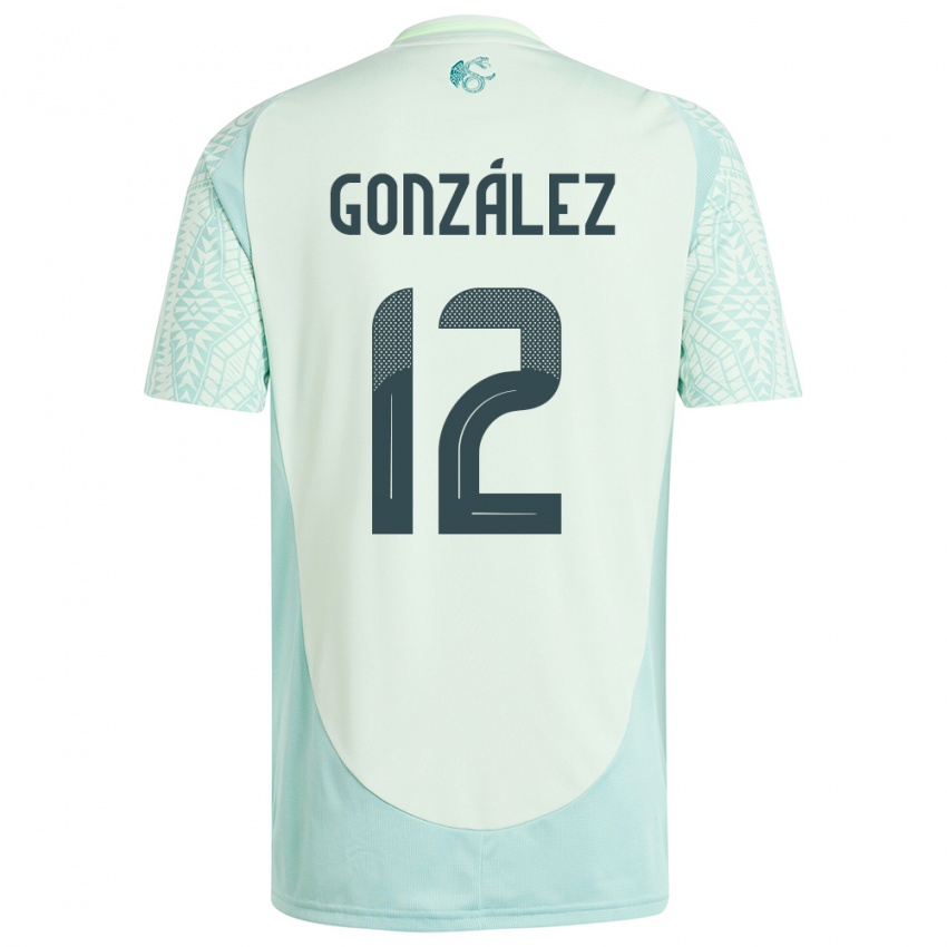Homem Camisola México Itzel Gonzalez #12 Linho Verde Alternativa 24-26 Camisa