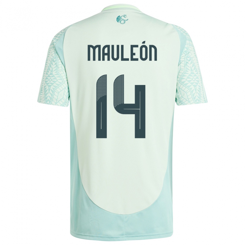 Homem Camisola México Natalia Mauleon #14 Linho Verde Alternativa 24-26 Camisa