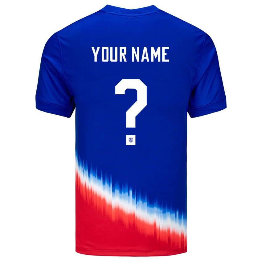Homem Camisola Estados Unidos Seu Nome #0 Azul Alternativa 24-26 Camisa