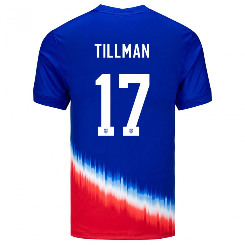 Homem Camisola Estados Unidos Malik Tillman #17 Azul Alternativa 24-26 Camisa