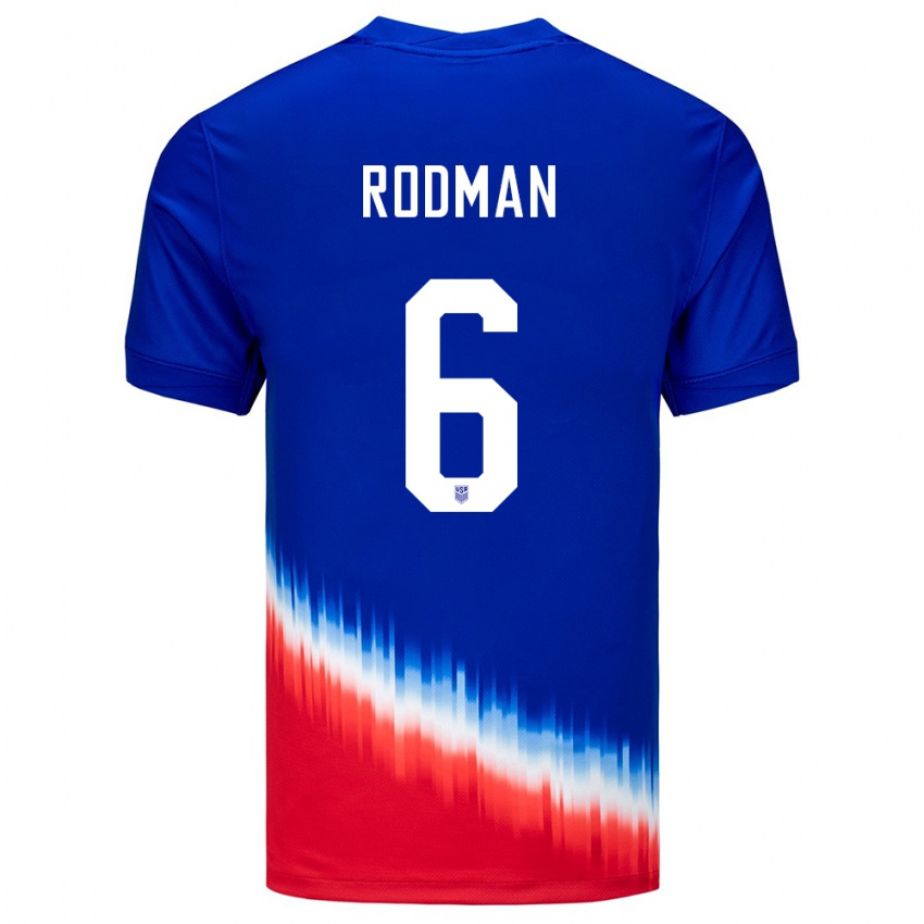 Homem Camisola Estados Unidos Trinity Rodman #6 Azul Alternativa 24-26 Camisa