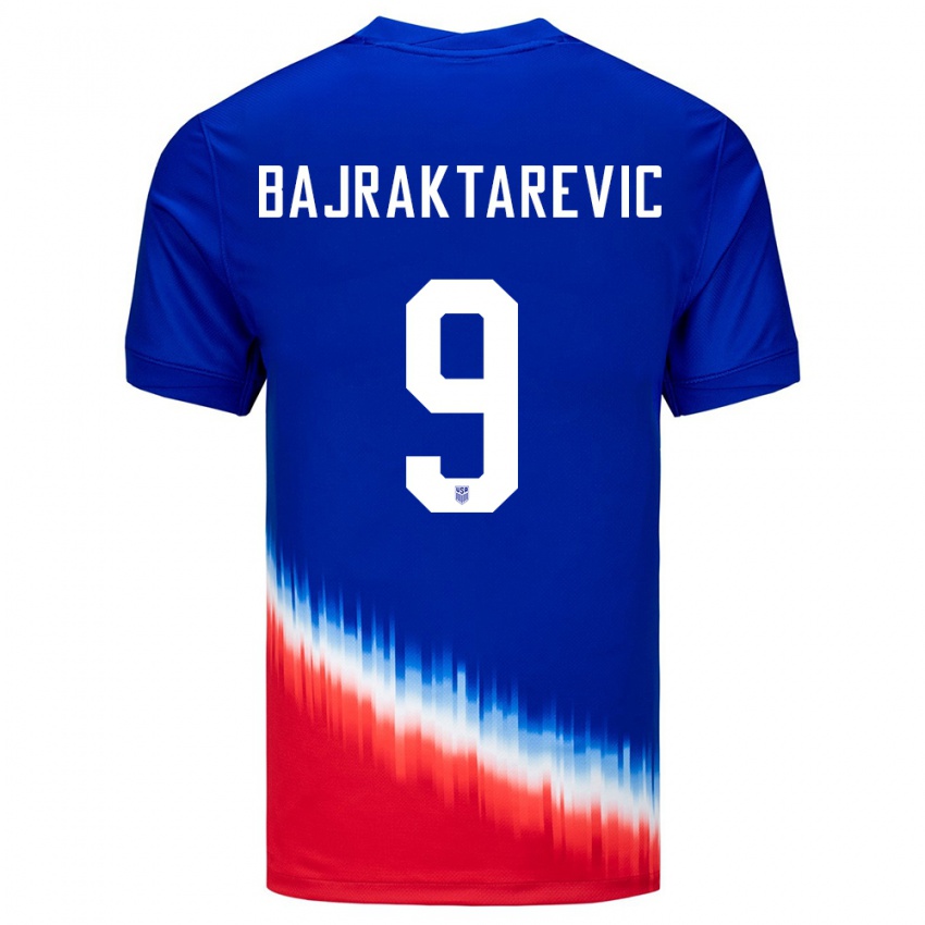 Homem Camisola Estados Unidos Esmir Bajraktarevic #9 Azul Alternativa 24-26 Camisa