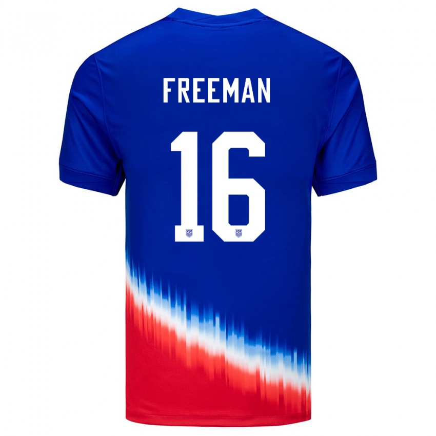 Homem Camisola Estados Unidos Alex Freeman #16 Azul Alternativa 24-26 Camisa