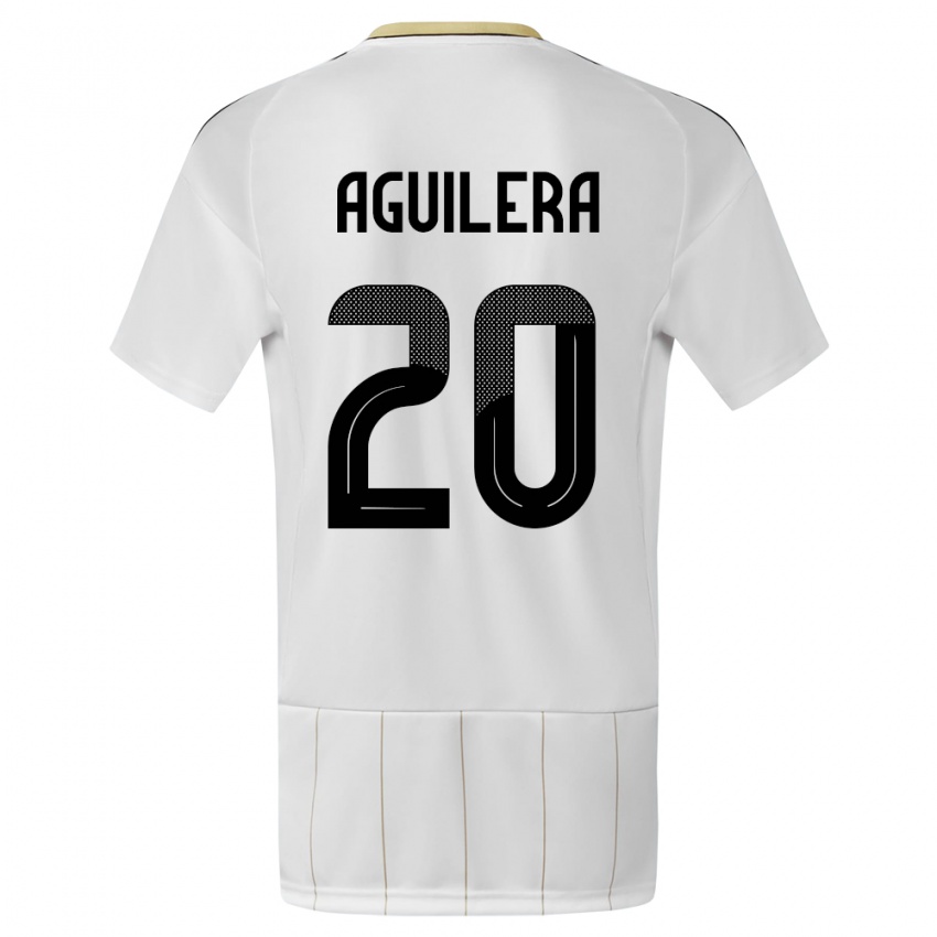 Homem Camisola Costa Rica Brandon Aguilera #20 Branco Alternativa 24-26 Camisa