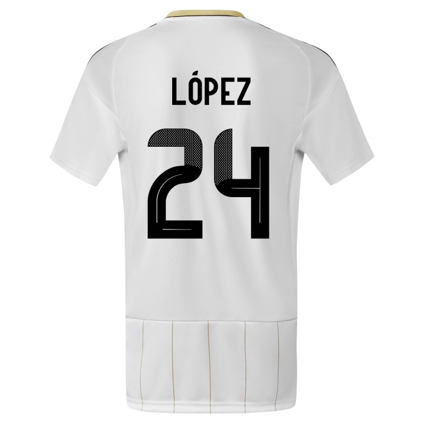 Homem Camisola Costa Rica Douglas Lopez #24 Branco Alternativa 24-26 Camisa