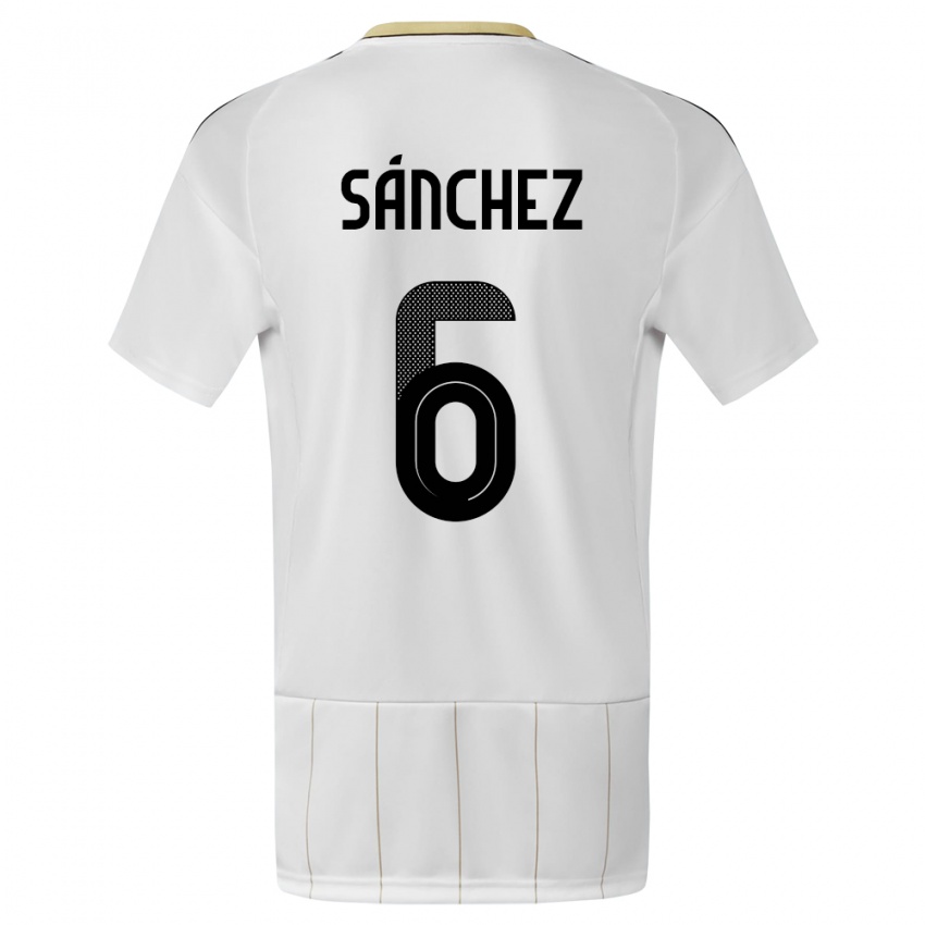 Homem Camisola Costa Rica Carol Sanchez #6 Branco Alternativa 24-26 Camisa
