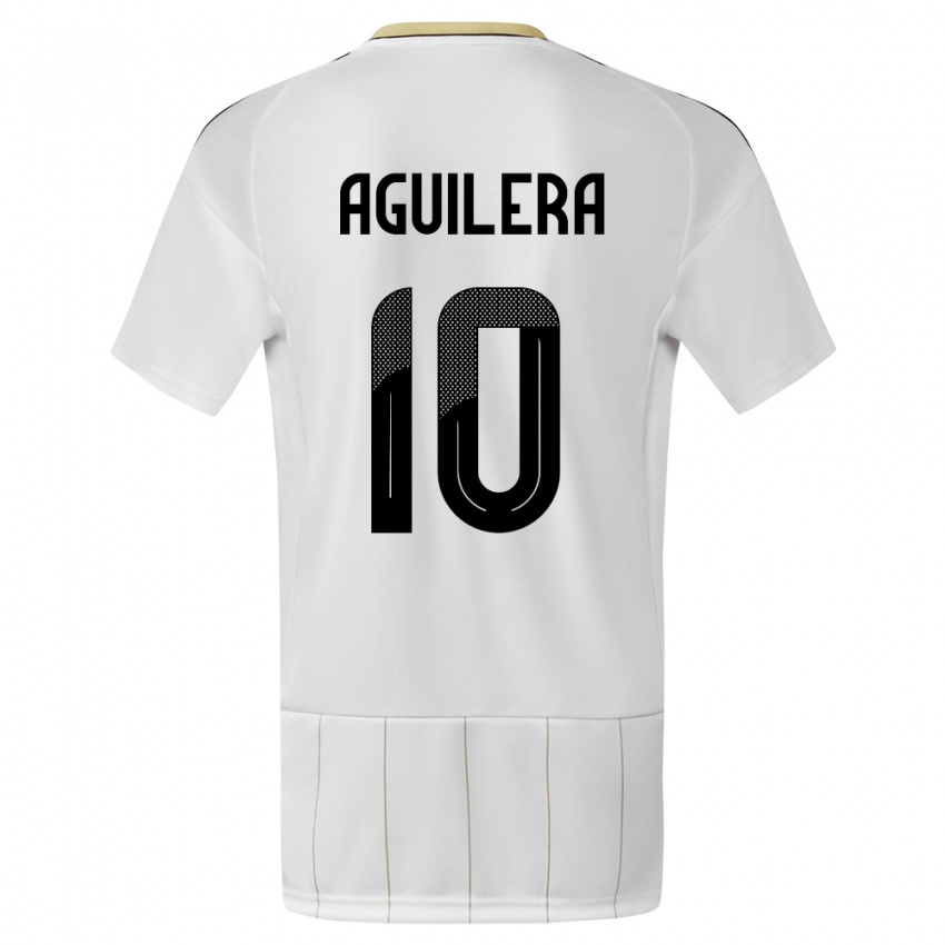 Homem Camisola Costa Rica Brandon Aguilera #10 Branco Alternativa 24-26 Camisa