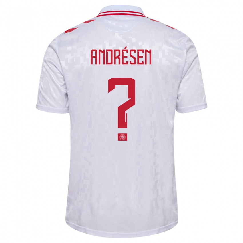 Homem Camisola Dinamarca Aske Andrésen #0 Branco Alternativa 24-26 Camisa