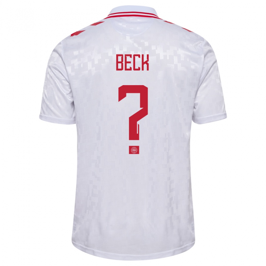 Homem Camisola Dinamarca Julius Beck #0 Branco Alternativa 24-26 Camisa