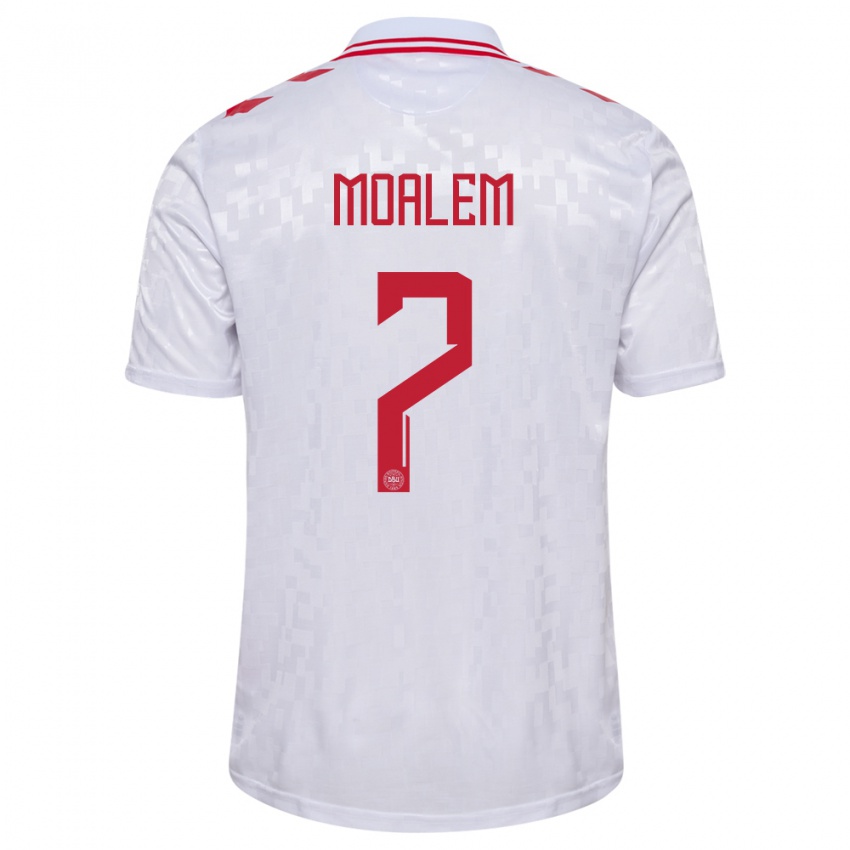 Homem Camisola Dinamarca Jonathan Moalem #7 Branco Alternativa 24-26 Camisa