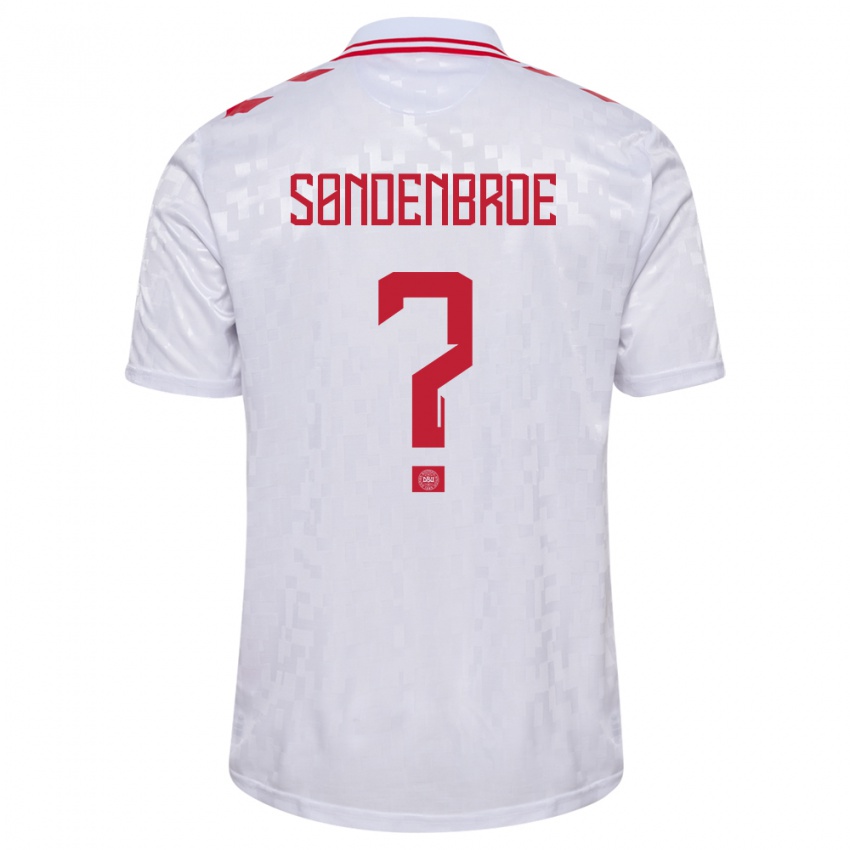 Homem Camisola Dinamarca Andreas Søndenbroe #0 Branco Alternativa 24-26 Camisa